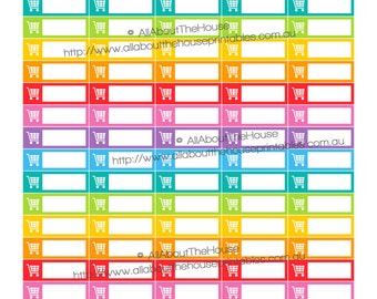 Lebensmittelausgaben Planer Aufkleber Druckbare Kalender Organisieren 1,5 "b x 0,5" gemacht für Erin Condren ECLP Plum Paper oder jeden anderen Planner