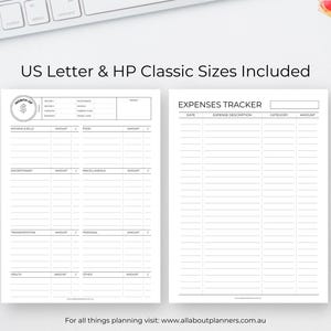 Expense tracker printable happy planner classic monthly budget spending log template fillable money management minimalist disc insert DIY