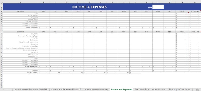 Etsy Seller Spreadsheets, shop management Tool, financial, tax reporting, profit and loss, income, expenses, spreadsheet, excel, google docs immagine 2