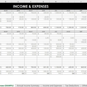 Etsy Seller Spreadsheets, shop management Tool, financial, tax reporting, profit and loss, income, expenses, spreadsheet, excel, google docs image 4