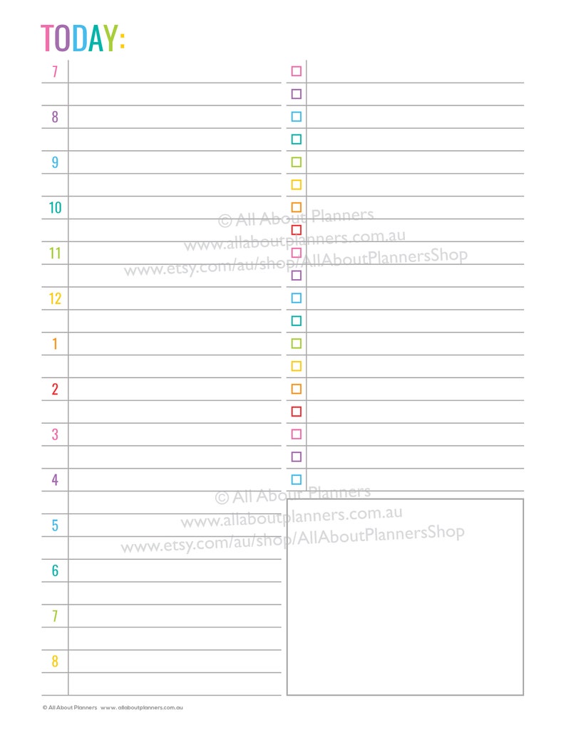 Daily planner editable printable pdf insert refill to do quarterly goals overview future log US letter size resize a5 half junior set 2 image 4