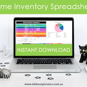 Home Inventory spreadsheet for insurance, valuables inventory, sell 2nd hand goods, moving, budget (Excel, Google Sheets or Numbers for MAC)