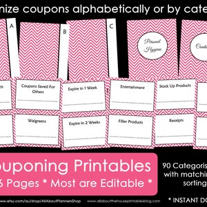 Coupon Binder Printable Insert Household Binder Shopping Couponing ...