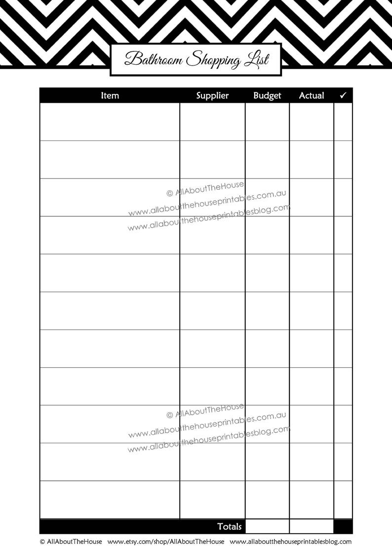 Bathroom remodel checklist planner printable renovation home improvement diy inspiration budget layout editable template pdf digital instant image 6