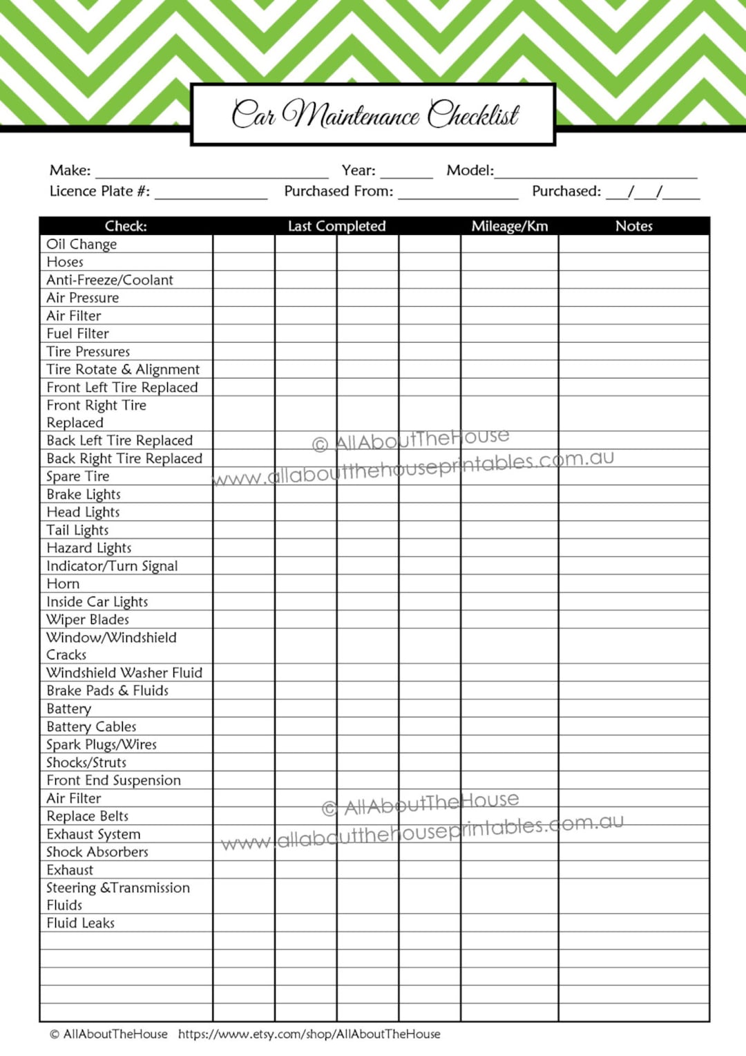 Your Auto Maintenance Checklist