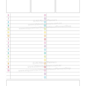 Daily planner editable printable pdf insert refill to do quarterly goals overview future log US letter size resize a5 half junior set 2 image 3