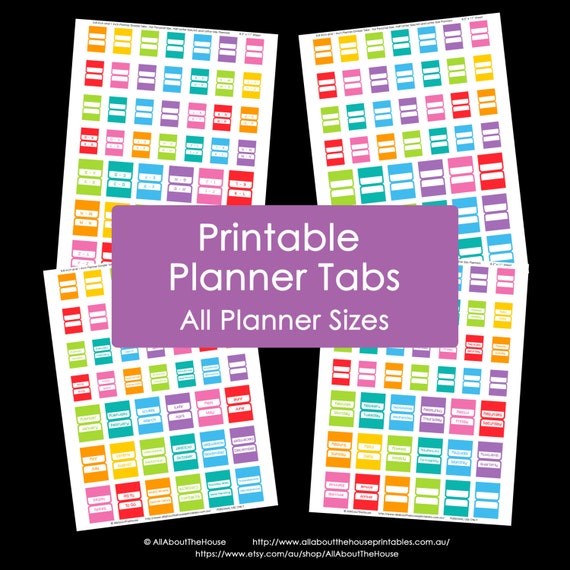Planner Tabs Printable Daily Planner Rainbow Add On Agenda | Etsy