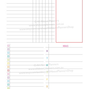 Weekly planner printable overview insert editable refill to do quarterly goals overview future log US letter size resize a5 half junior afbeelding 2