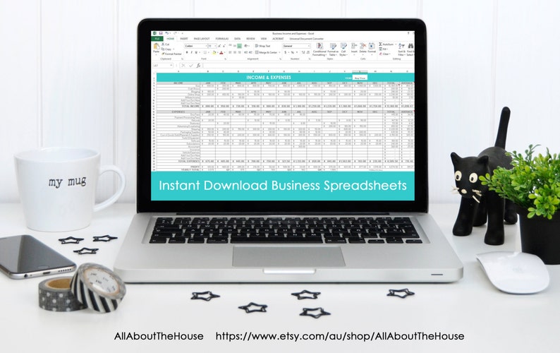 Etsy Seller Spreadsheets, shop management Tool, financial, tax reporting, profit and loss income expenses, spreadsheet, Excel, google sheets image 1