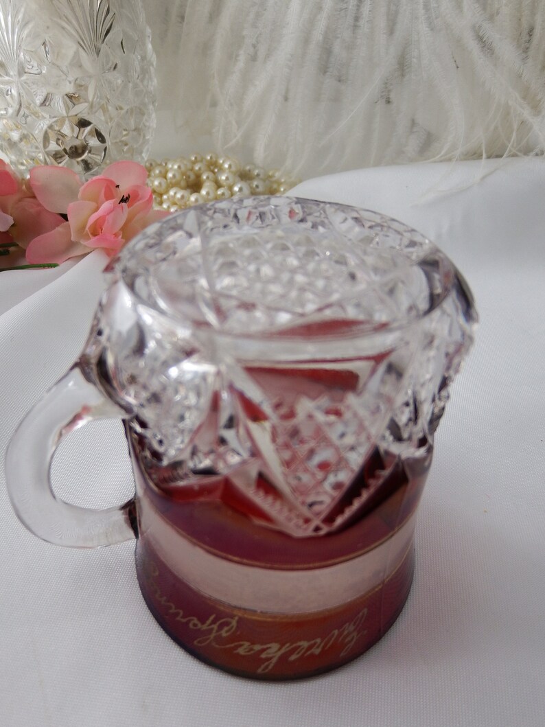 Souvenir Antique 1800s Ruby Stained Glass by Oriental Glass Company