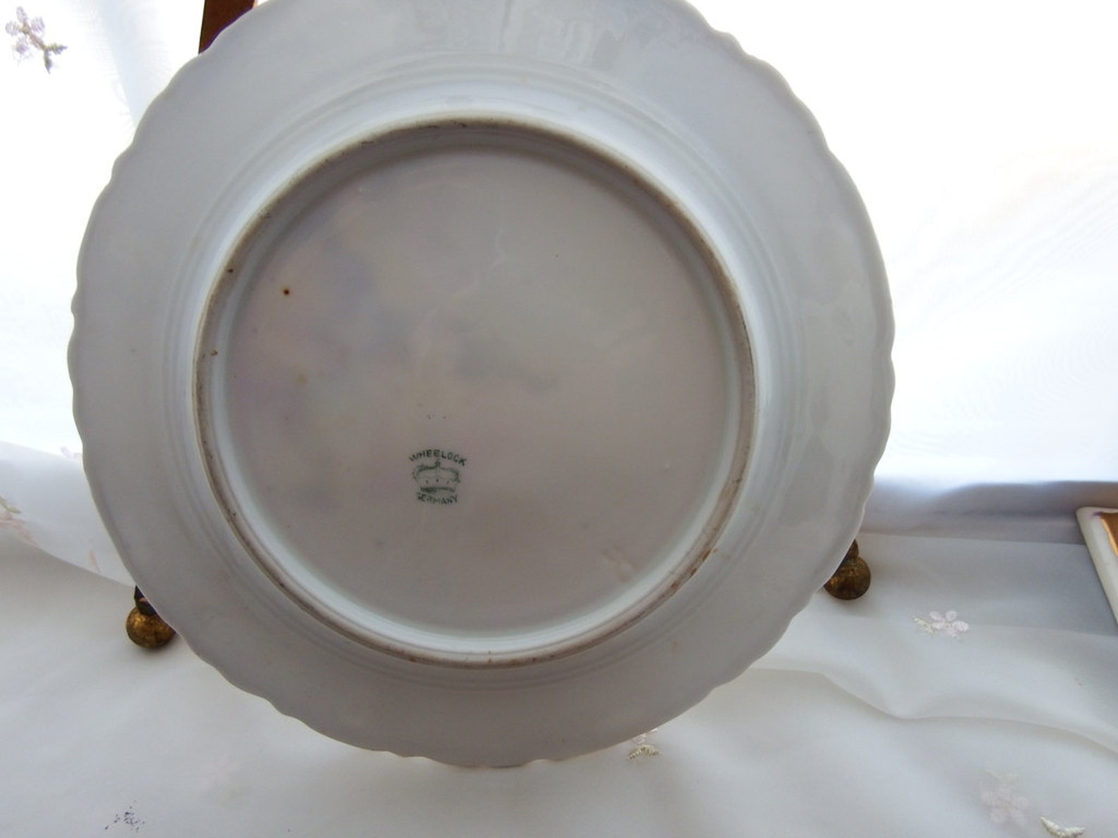 Antique Wheelock Porcelain // Plate with Tulips // Germany // Etsy