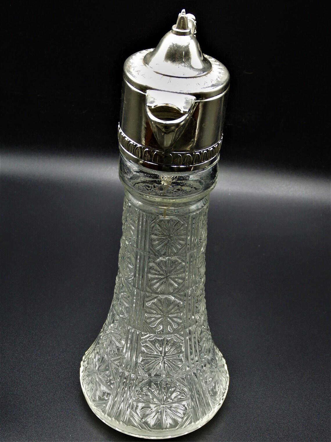 Vintage Italian Crystal Wine Carafe Silver plated Spout & Etsy