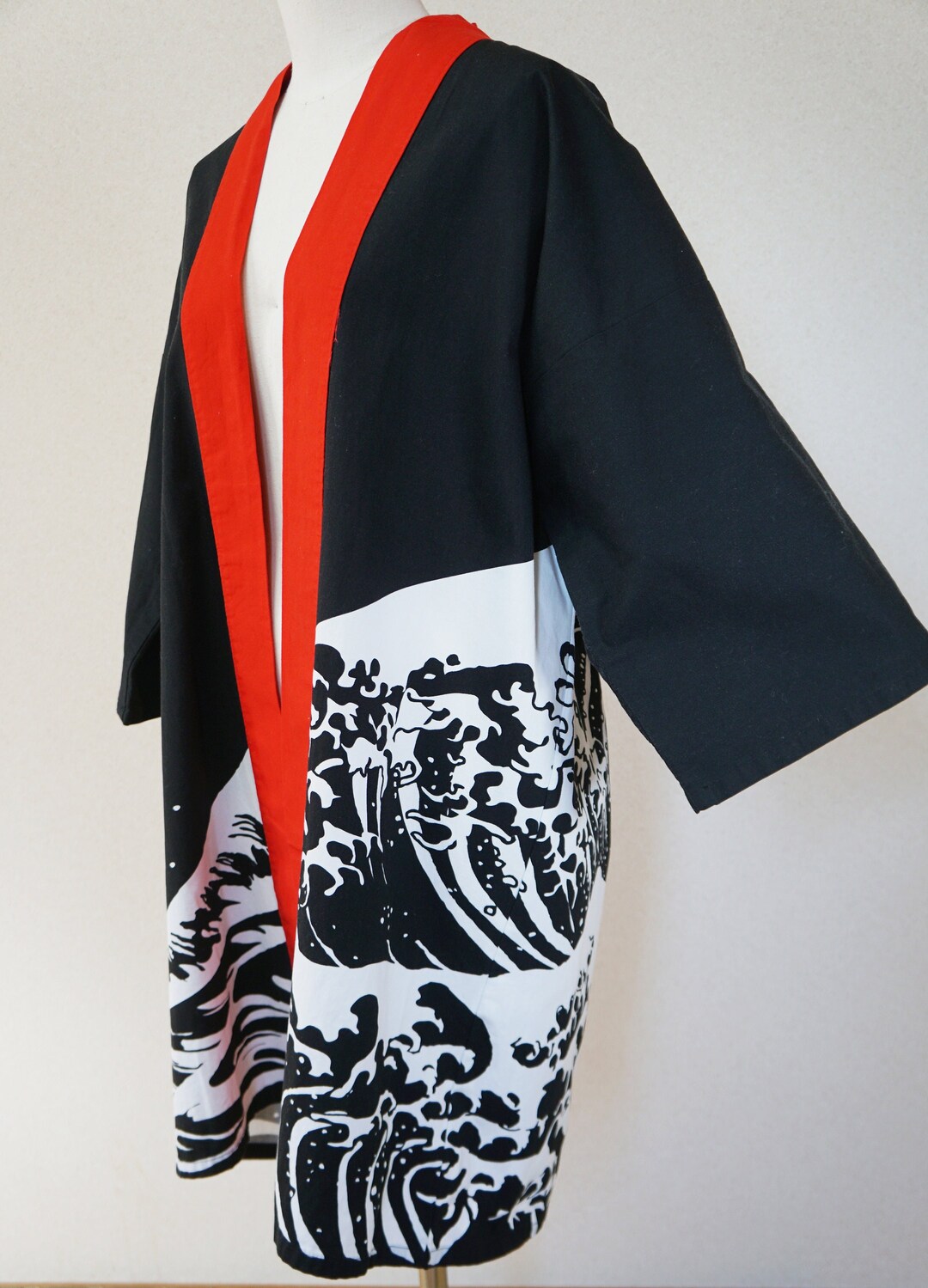 Unisex Hokusai Wave Matsuri Hanten, Vintage Jacket, Japanese Authentic Fashion, Cotton Jacket
