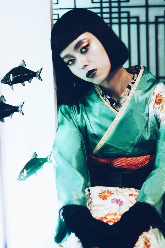 emerald green kimono dress