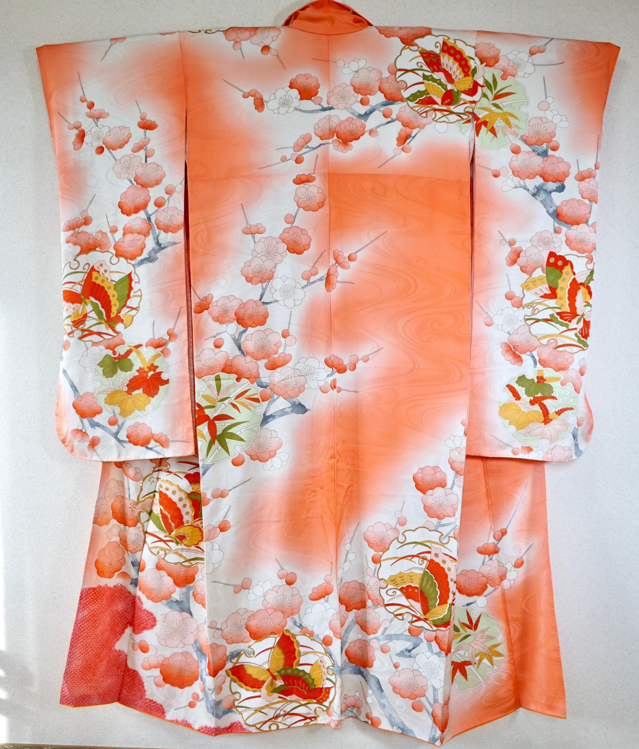 Accessories Scarves & Wraps Shawls & Wraps Silk Obi Wrap Hand Sewn Japanese Silk Obi fabric Evening Wrap Gold Paulownia. 
