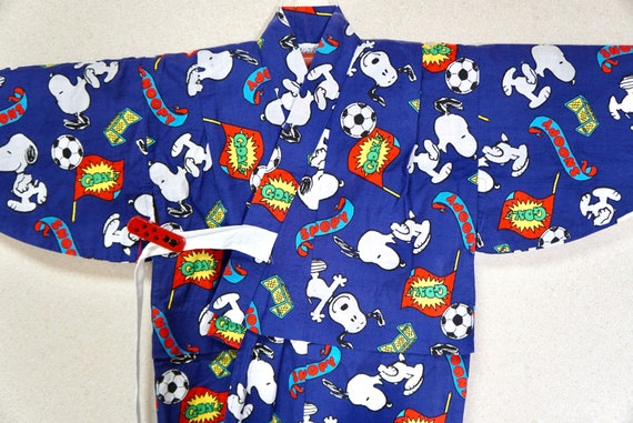 Snoopy Yukata for kids - GREAT, summer kimono nav… - image 5