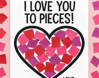 I Love You to Pieces Craft | Valentine’s Day Preschool Activity | Printable PDF