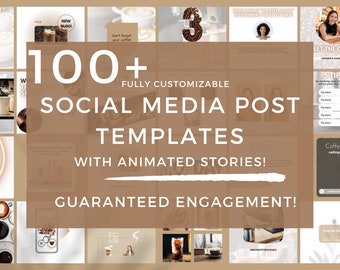 100+ Social Media Post Templates and Animated Story Templates for Small Business - Done For You Social Posts - Canva Social Media Templates