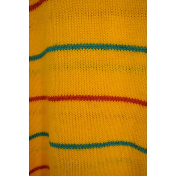 Vintage Venezia Yellow Striped Short Sleeve Sweat… - image 4