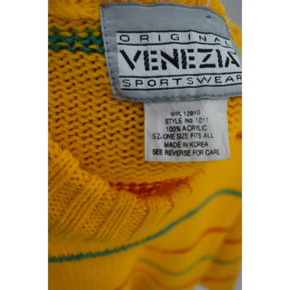 Vintage Venezia Yellow Striped Short Sleeve Sweat… - image 6