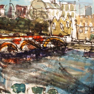 London Thames Painting | Mixed Media | 297mm x 210mm
