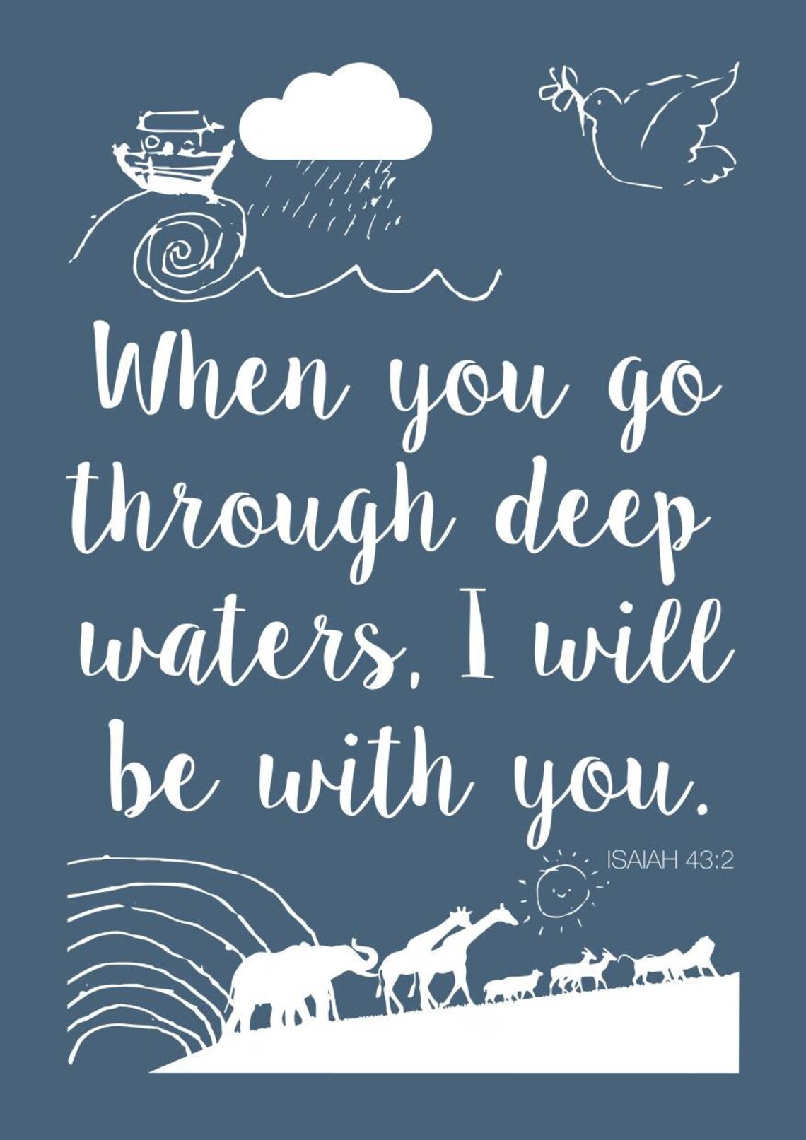 Noah's Ark Typography Print Limited Edition Digital Art A3 - Etsy