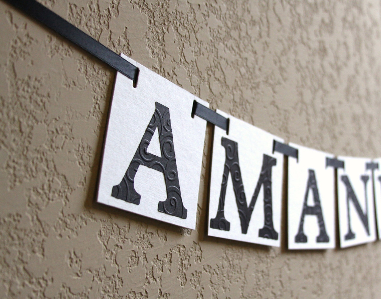 PERSONALIZED NAME BANNER / Wedding / Engagement / Embossed Etsy