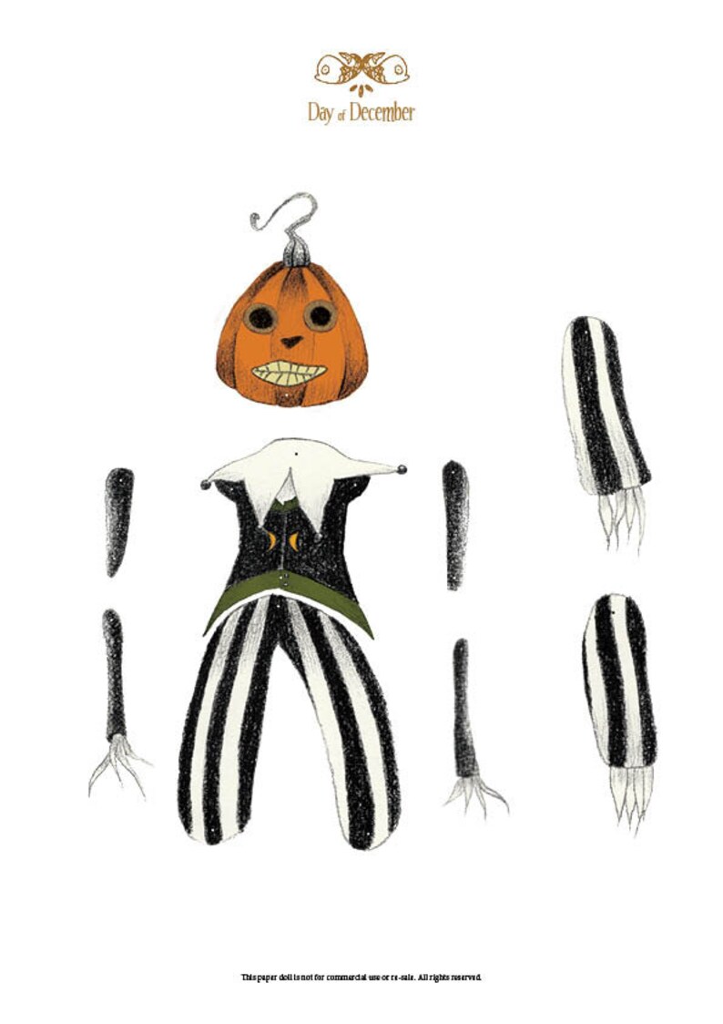 DIY Printable PDF Vintage Scarecrow Paper Puppet Doll Etsy