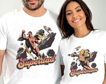 Supermom and Superdad Shirt Couple Shirt Parents Shirts Supermama Superpapa Gift Idea for Parents Gifts for Mother's Day Father's Day Gifts
