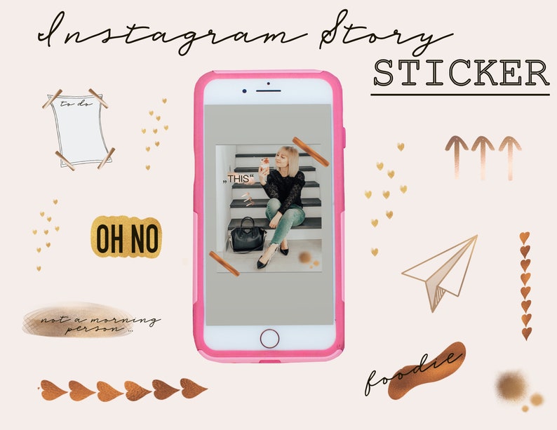 Instagram Story Sticker Design Elemente Gold png Dateien Etsy