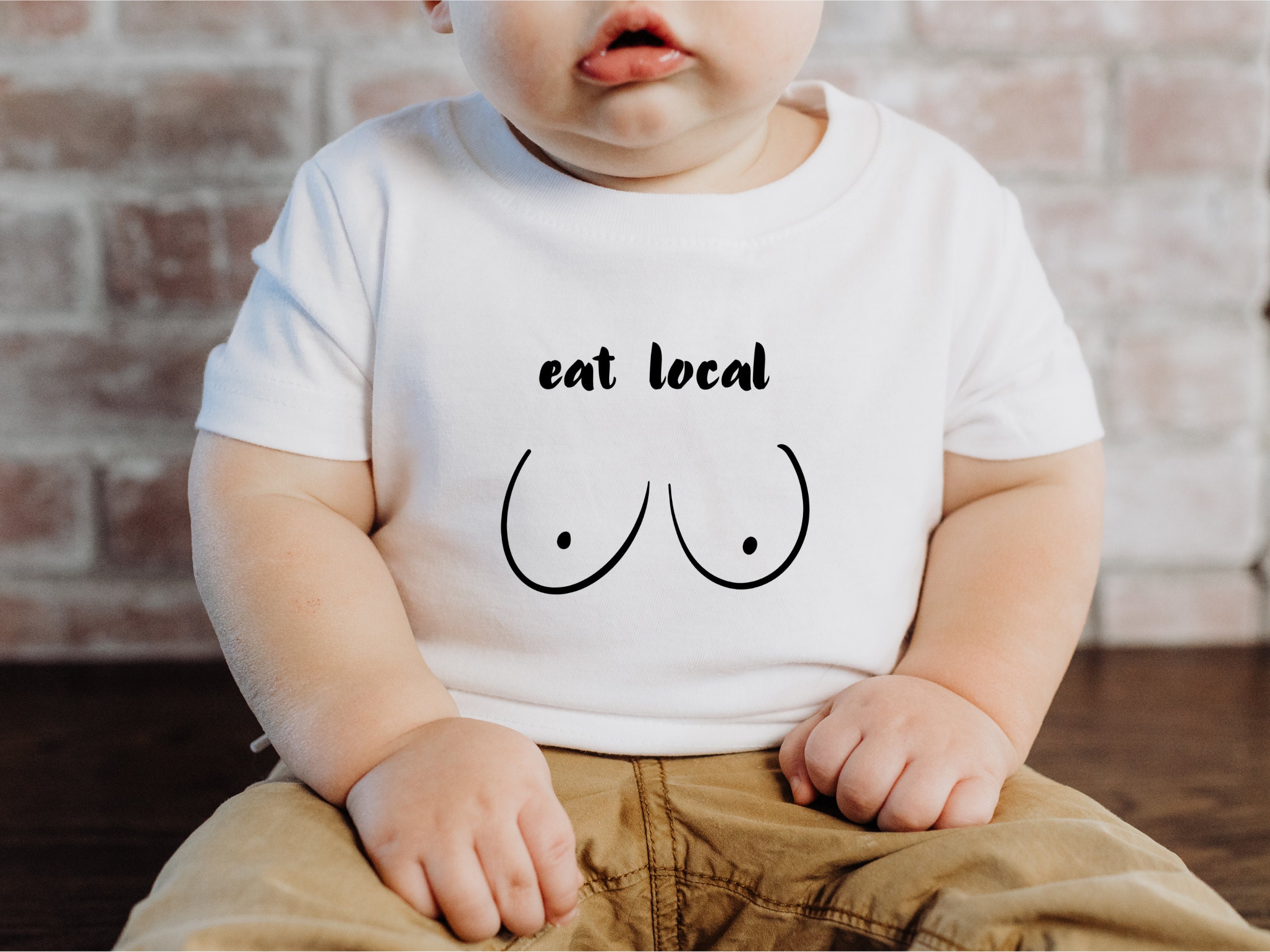 misundelse Forskelsbehandling mild Eat Local Baby T-shirt Breastfeeding Funny Shirt for - Etsy