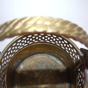 Brass Copper Basket, Steel Weave Basket with Braided Handle image 5