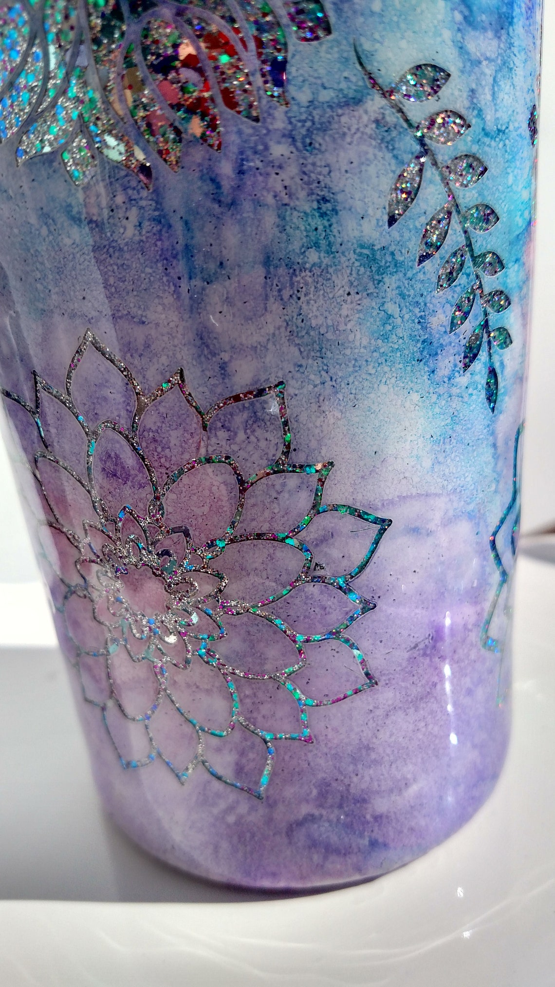 Glitter Tumbler Alcohol ink peekaboo tumbler custom Etsy