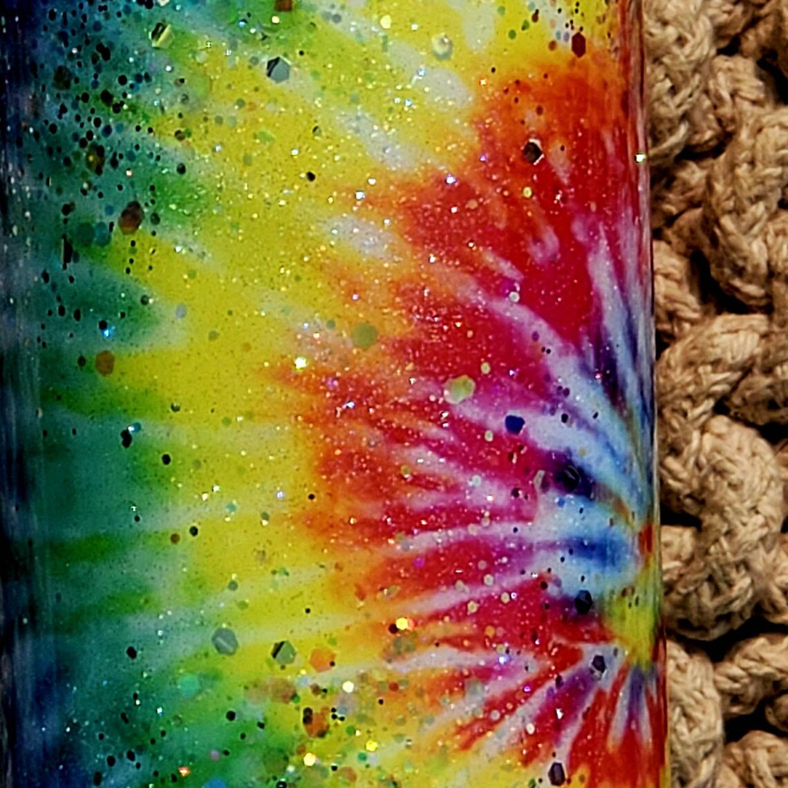 Glitter Tie Dye Tie Dye Tumbler Glitter Burst Hippy Soul Etsy