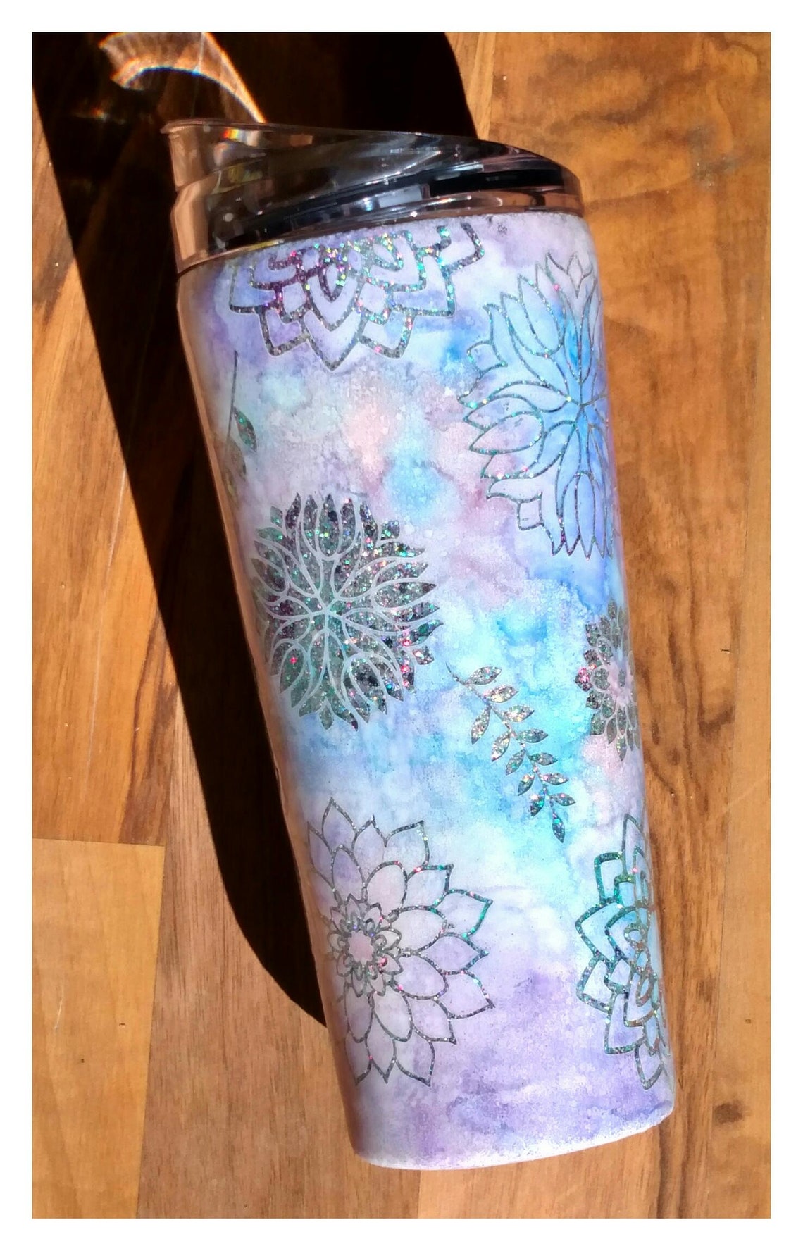 Glitter Tumbler Alcohol ink peekaboo tumbler custom Etsy