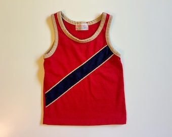 Vintage Red Stripe Tank by Health-Tex, Size 5