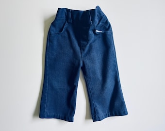Vintage Dark Blue Twill Toddler Flare Pants, Size 2T