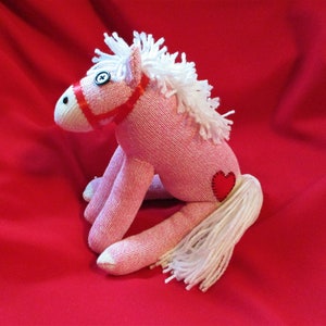 Sock Monkey Horse Pony White Maned Blue Pink or Brown image 5