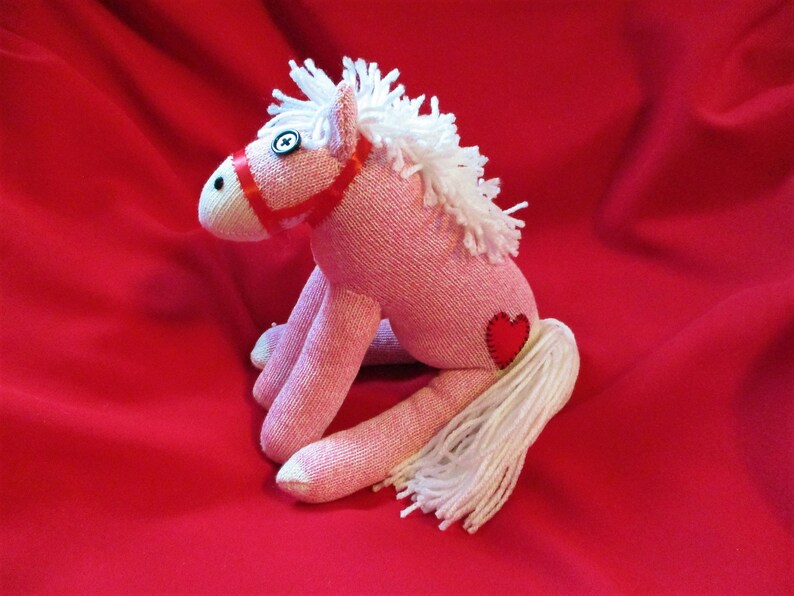 Sock Monkey Horse Pony White Maned Blue Pink or Brown image 5