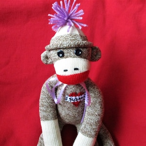 Sock Monkey Personalized Customized 16 inch Gift