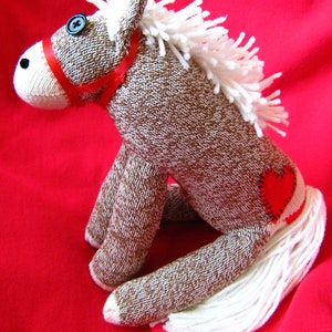 Sock Monkey Horse Pony White Maned Blue Pink or Brown image 9