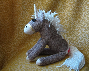 Unicorn Sock Monkey Horse Pony