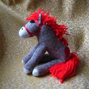 Sock Monkey Horse Pony Red Maned Brown