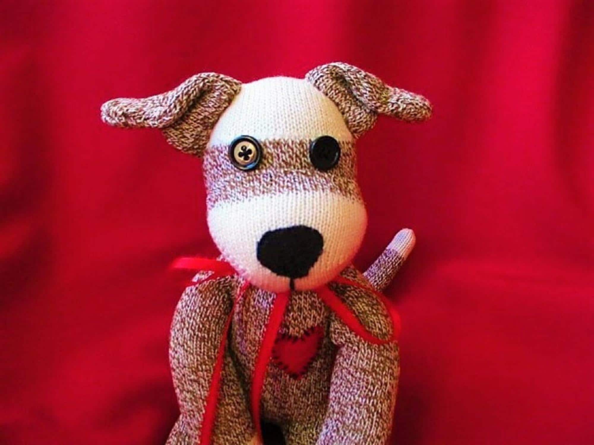 sock monkey dog toy