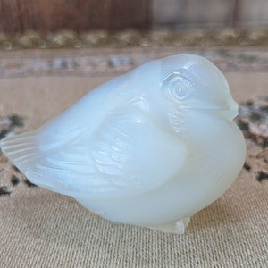 Vintage Sabino Glass Small Happy Bird &quot;Oiseau Content&quot; Made in France - Opalescent Art Glass Bird - Sabino France Glass Bird Figurine