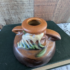 Vintage Roseville Pottery Freesie Kerzenhalter - Roseville USA 1160-2 - Floral American Art Pottery - Vintage Roseville Pottery