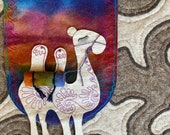 Felt Mongolian Kazakh Painting Panel handmade with camel