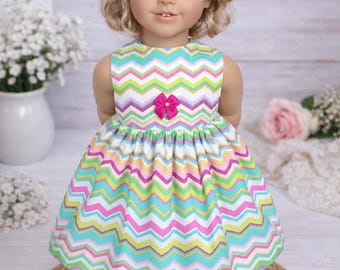Chevron Dress for 18 Inch American Girl Doll: Handmade Doll Clothes