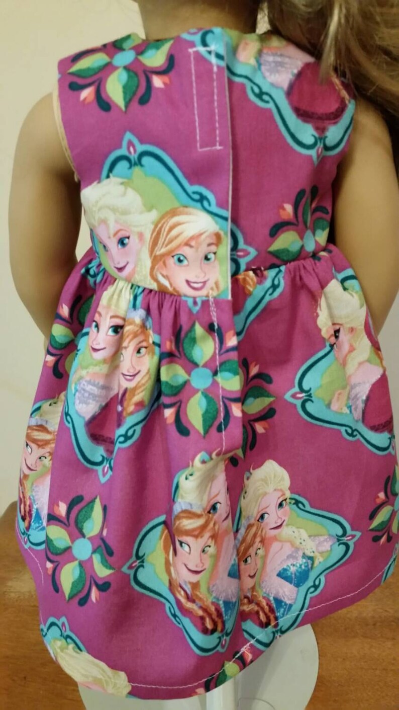 Handmade Frozen Inspired Elsa Anna 18 Inch Doll Dress Fits American Girl Doll Clothes image 4