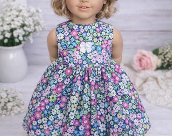Handmade Floral Doll Dress for 18 inch American Girl Dolls
